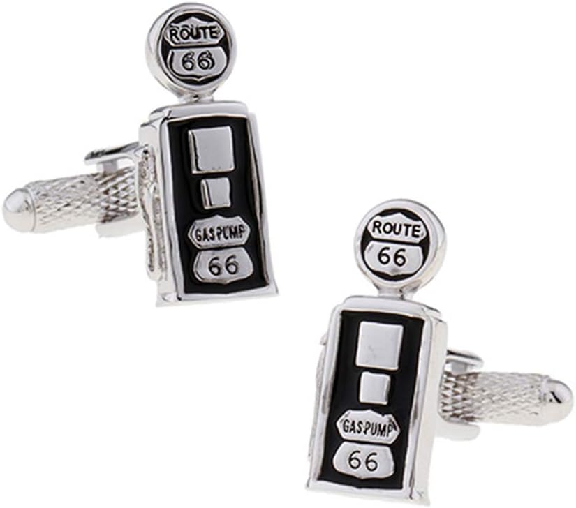 Onyx-Art Route 66 Gas Pump Retro Cufflinks