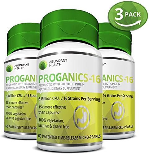 Abundant Health Probiotics Dietary Supplement - 60 Time Release Micro Pearls - 3 Bottle