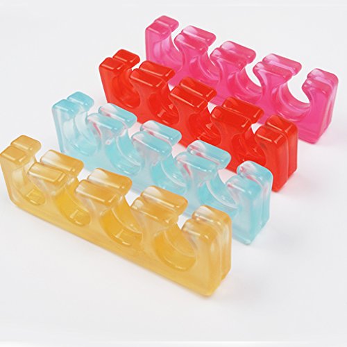 Topfire 2pcs Silicon Toe Seperator Spacer Spreader Strainghtener Bunion Treatment Relief Corrector Pedicure Tool