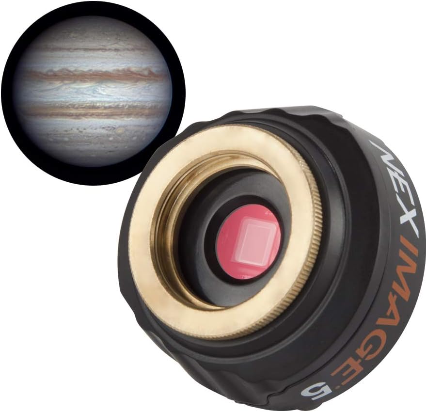 Celestron NexImage 5 Solar System Imager Astronomy Camera for Moon, Sun, and Planets 5 MP Color Camera for Astroimaging for Beginners High Resolution Micron DigitalClarity Technology, Black