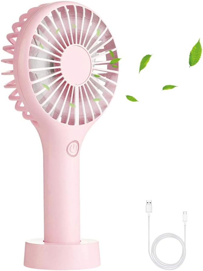 Hianjoo Mini Ventilateur De Poche USB Rechargeable 3 Vitesses – Silencieux, Portable Avec Base Bureau, Rose – Idéal Été & Voyage Ventilateur Rechargeable Rose Hianjoo Mini Ventilateur De Poche USB Rechargeable 3 Vitesses – Silencieux, Portable Avec Base Bureau, Rose – Idéal Été & Voyage Ventilateur Rechargeable Rose