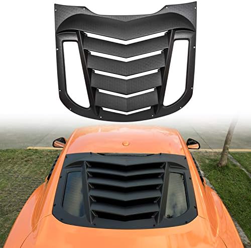 ABS Rear Window Louvers in Matte Black fits for Ford Mustang 2015 2016 2017 2018 2019 2020 2021