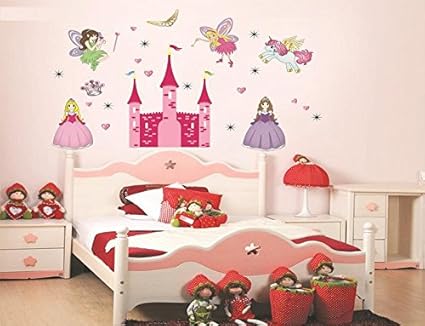 Syga New Angel Castle Princess Fairy Art Wall Sticker (PVC Vinyl, 61 cm x 5 cm x 5 cm)