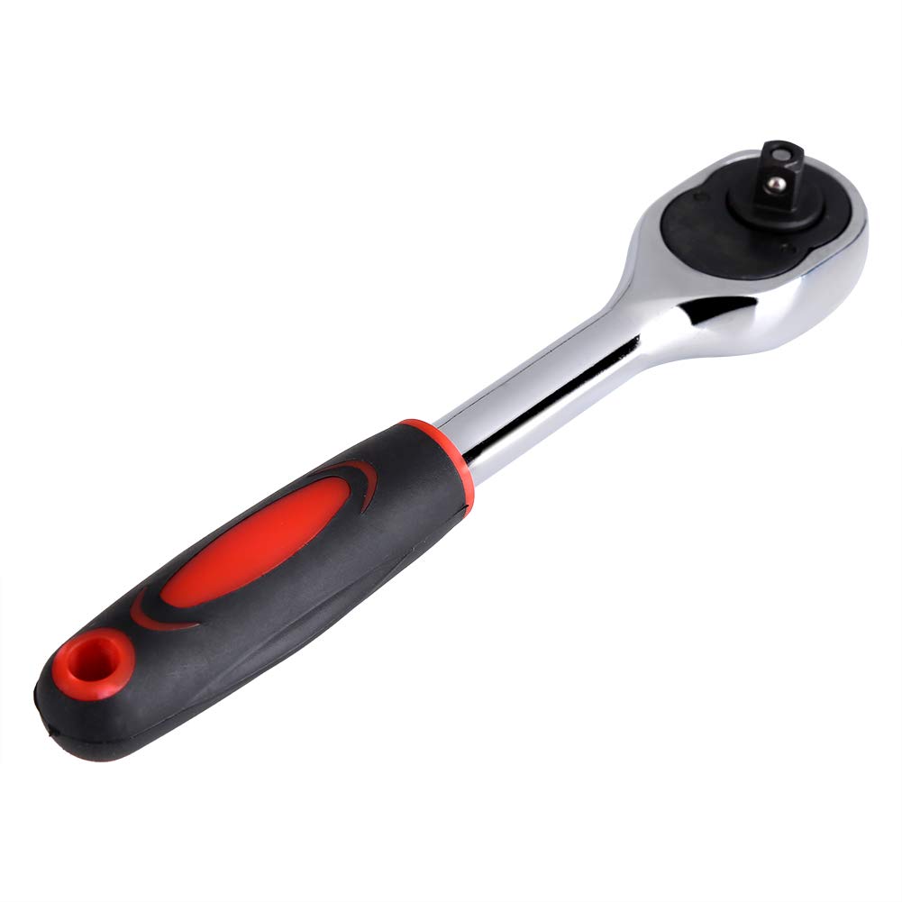 Fydun Socket Ratchet Wrench, 1PC Heavy Duty 1/4" Drive Quick Release Ratchet Drive Socket Wrench Hand Bike Car Repairing Tool, Gift for Men, DIY Handyman, Father/Dad, Husband, Boyfriend