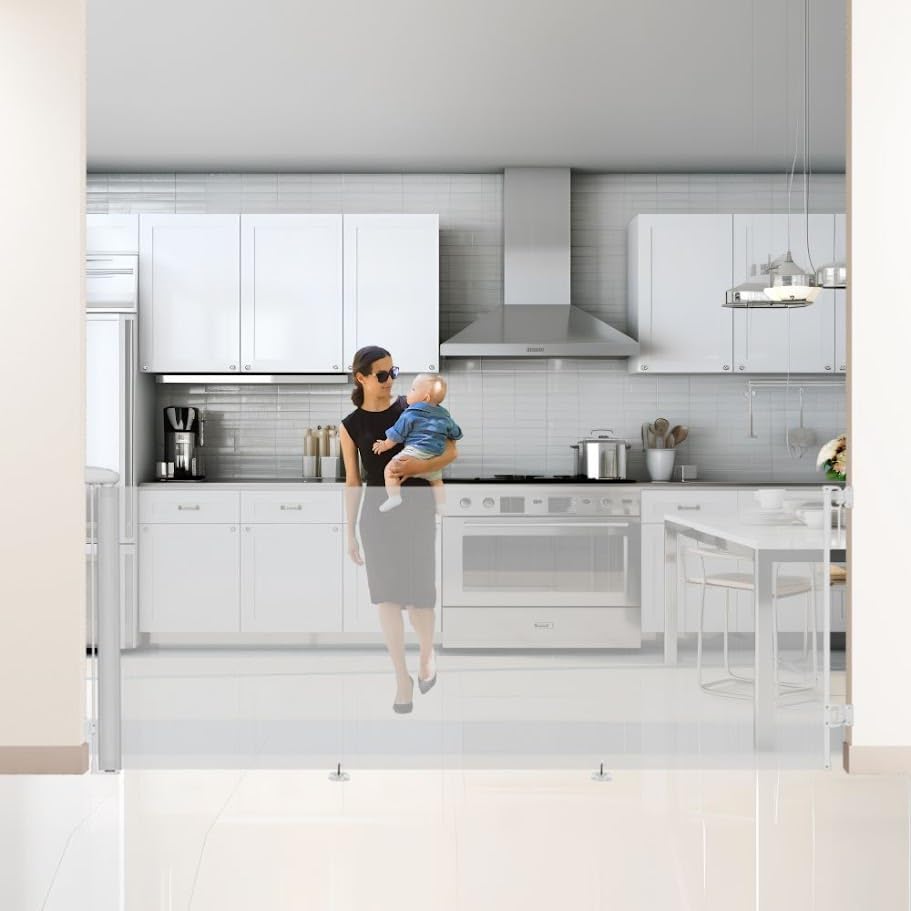 S&D, Retractable Baby Gate 250cm Wide, Stair Safety Gate Roll, Pets, dog, Cat Extendable Barrier Gates Extra Wide Gates Foldable Durable and Strong