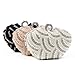 Damara Womens Luxury Special Crystals Beaded Pearl Clutch Bag,Champagne, Small