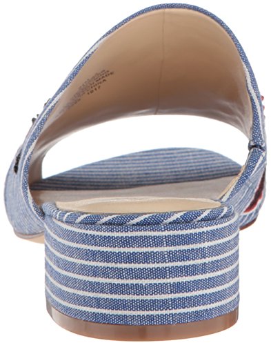 Nine West Womens Raissa Fabric Slipper Blue White Desertcart