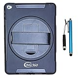 Cellular360 Shockproof Case with 360 Degree Swivel Kickstand and Handle for iPad Air 2 2014 (Black)