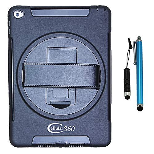 Cellular360 Shockproof Case with 360 Degree Swivel Kickstand and Handle for iPad Air 2 2014 (Black)