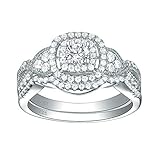 SHELOVES Wedding Ring Set for Women Vintage Engagement Rings Sterling Silver Cubic Zirconia Cz 5-10