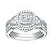 SHELOVES Women Vintage Engagement Ring Wedding Band Bridal Set 925 Sterling Silver Round Halo AAA Cz