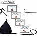FITTOO Women's Sexy Padded V-Neck Triangle Bikini Top Push up Lace-up Classic Retro Separates Swimwear Black S