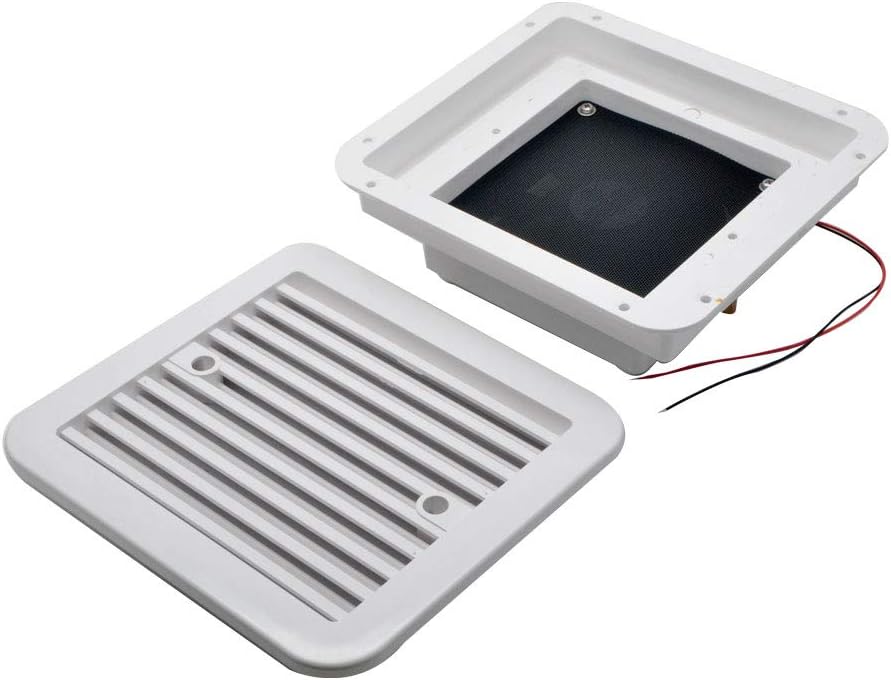 Riloer 12V RV Air Vent Cover Ceiling Duct Wall Hole Air Vent Louver Kitchen Bathroom Freshness System, White