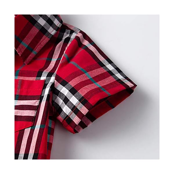 Toddler Boy Summer Clothes Boys Outfits Bow Ties Shirts and Suspenders Shorts Clothing Sets 4T Red - Image 5