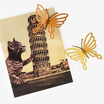 Amazon スリーバイスリーシアトル バタフライマグネット 全3色蝶々 磁石 キッチンマグネット 磁石 Three By Three Seattle ステーショナリー 文具 マグネット ゴールド マグネット 文房具 オフィス用品