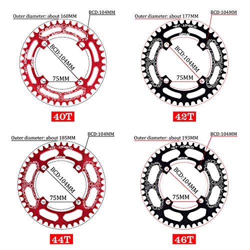 image for DECKAS 104BCD 32T 34T 36T 38T Narrow Wide Chainring, Single Chainring 