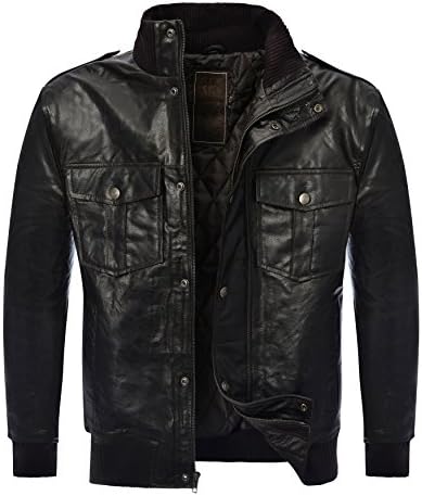 Robert Phillipe Men's Genuine Leather Bomber Jacket 2XL Dark Brown