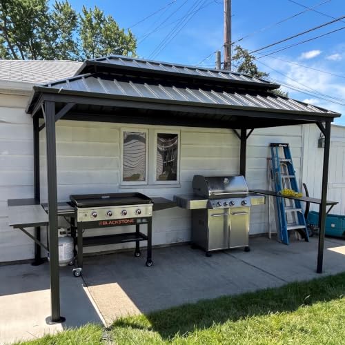 PURPLE LEAF 6.5' x 12' Hardtop Grill Gazebo Review: Aluminum Frame with Galvanized Steel Roof image 28
