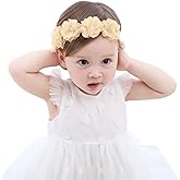 Fmeida Baby Girls Headbands for 4-24M | Soft Flower Crown (Fits 14.96"-18.89" Head)