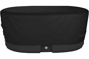 iBirdie Outdoor Waterproof 150 Gallon Stock Tank Cover for Ice Bath Cold Plunge Pool - 600D Heavy Duty Weatherproof Oval Tub Covers Compatible for Rubbermaid Water Trough