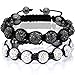 BodyJ4You 2PC Disco Ball Bracelets 9 Beads Black Aurora Pave Crystals Iced Out Jewelry