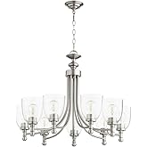 Quorum 6122-9-265 Transitional Nine Light Chandelier from Rossington Collection in Pewter, Nickel, Silver Finish,