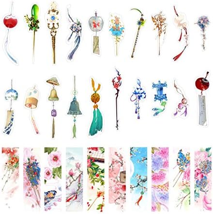 Chinese Style Hand Painted Design Colorful Bookmarks, 30PCS (Chaitoufeng)