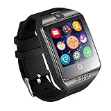 Smart Watch with Camera, TechFaith Q18 Bluetooth Smartwatch with Sim Card Slot Fitness Activity Tracker Sport Watch for Android Smartphones (Black)