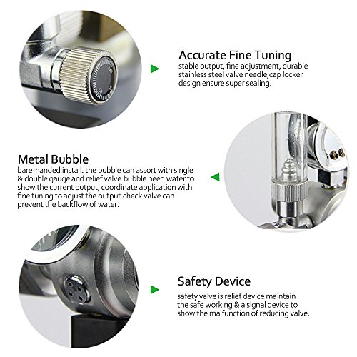 image for ZUINIUBI CO2 Regulator for Aquarium CO2 Decompression Table Dual Press