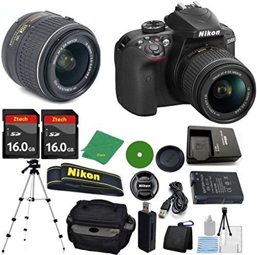 Nikon D3400 Digital SLR - International Version (No Warranty), 18-55mm f/3.5-5.6 DX VR, 2pcs 16GB ZeeTech Memory, Camera Case