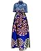 Huiyuzhi Womens African Print Dashiki Dress Long Maxi A Line Skirt Ball Gown (4XL, Dark Blue)