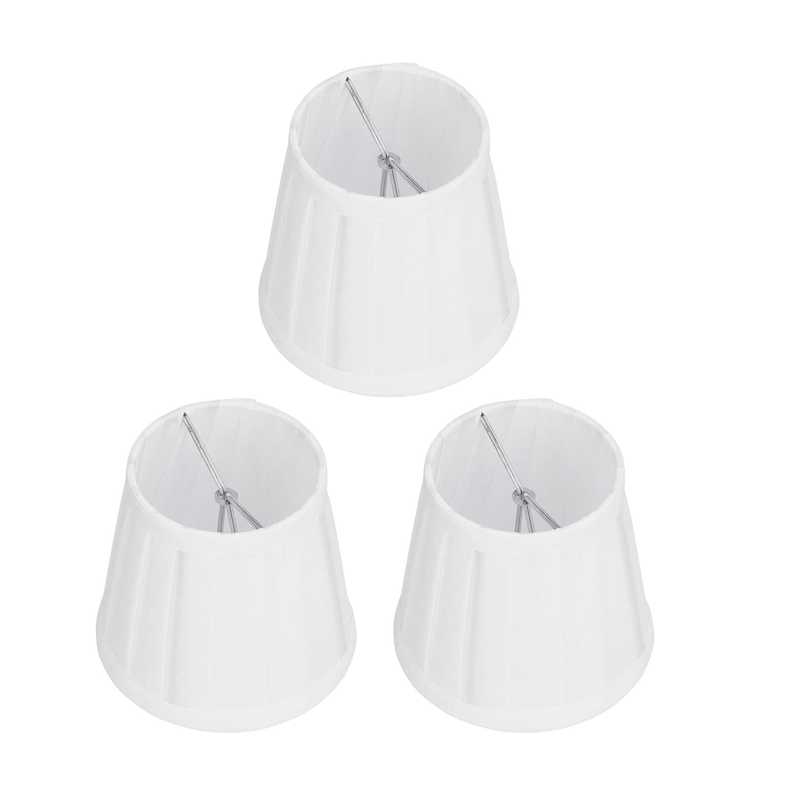 3Pcs Lampshade, Cloth Clip-On Fabric Lamp Cover for E14 Bulbs Candle Chandelier Wall Lamp Office Home Decor(White)