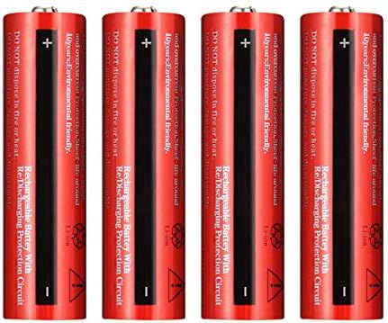 18650 4PCS 3.7V Rechargeable Lithium Battery 4000mAh Button Top Not Flat Top Used for Led Flashlight and headlamp (Batteries size: 18x65mm)