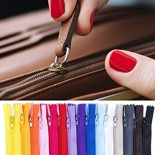 100 Pieces Nylon Coil Zippers,14 Inch Colorful Sewing Zippers Supplies for Tailor Sewing Crafts(20 Assorted Colors) - Thumbnail 7