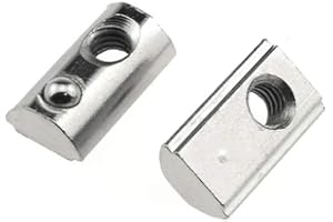 Odinest 2020 Series M4 T Slot Nuts Roll-in Spring Ball Loaded Elastic Nuts 12 Pack Carbon Steel for 2020 Series Aluminum Extrusion Profile Rail with 6mm Slot for 3D Printer