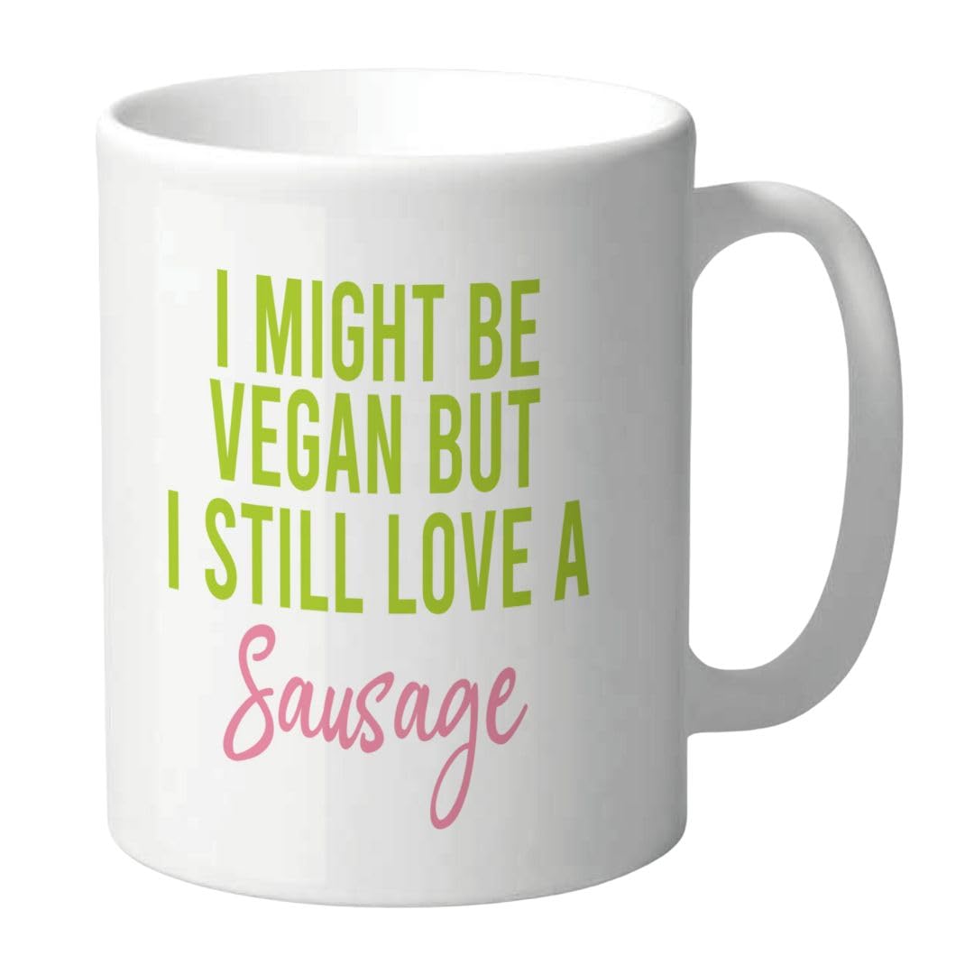 Wanky Candles Funny Vegan Mug, I Might Be Vegan But I Still Love A Sausage Coffee Cup, Humorous Work Or Home Mug CMUG254