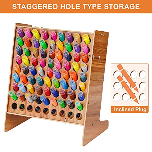 Marbrasse Wooden Marker Holder, Multiholes Art Supply Organizer, DIY