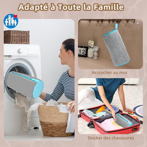 2 in 1 Improved Version Shoe Washing Bag for Shoes Washing Machine, 360° Cleaning, Reusable, Double Zipper Pocket