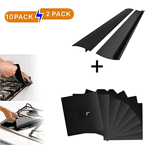10PCS Stove Burner Cover & 2PCS Silicone Stove Counter Gap Cover