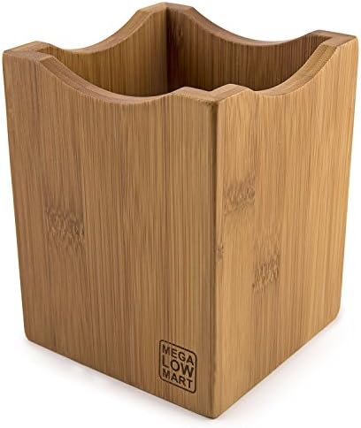 MEGALOWMART Bamboo Kitchen Tools Utensil Holder