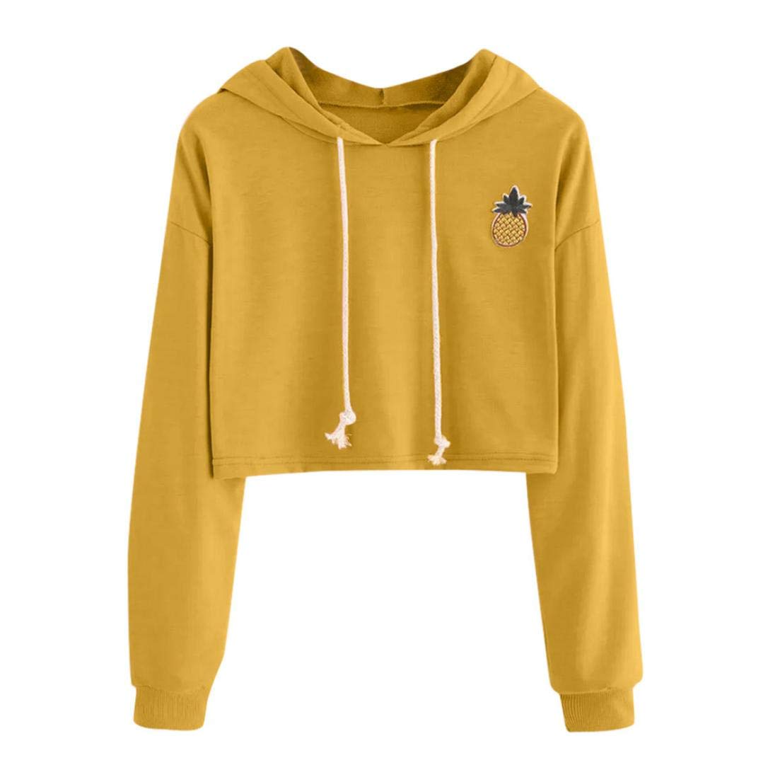 yellow sweatshirt crop top