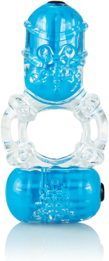 Screaming O Colour Pop Big O2 Waterproof Vibrating Penis Ring with Mini Bullets in Assorted Colours, Blue