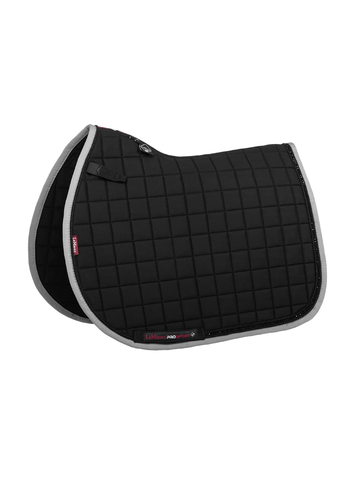 LeMieux Show Jumping Diamante Square Saddle Pad - Saddle Pads for Horses - Equestrian Riding Equipment and Accessories - (Black - Large)