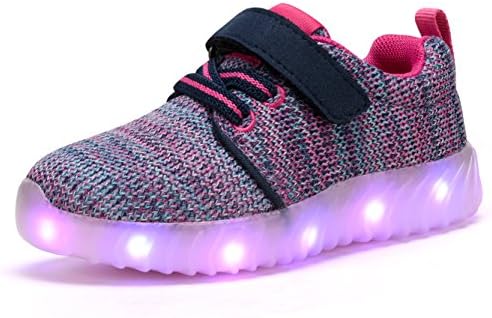 COODO CD2006 Kids LED Shoes Girl's Flashing Light up Sneakers Purple/Pink-4