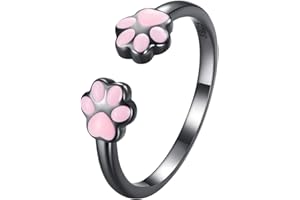 WOSTU Snake Ring for Women Adjustable Dog Paw Earring S925 Sterling Silver Hypoallergenic Ring Vintage Sanke Wrap Stacking Statement Rings for Women Girls