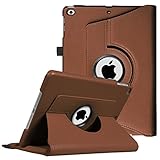 Fintie iPad 9.7 inch 2018 2017 / iPad Air Case - 360 Degree Rotating Stand Protective Cover with Auto Sleep Wake for Apple iPad 9.7 inch (6th Gen, 5th Gen) / iPad Air 2013 Model, Brown