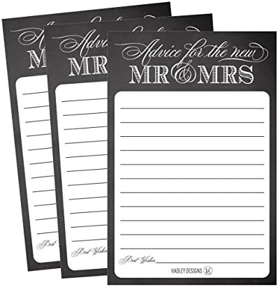 50 Wedding Advice Cards For Bride and Groom, Rustic Bridal Shower Games For Guests, Advice For the Bride Wedding Games For Guests, Wedding Card Boxes For Reception, Wedding Guest Book Alternative