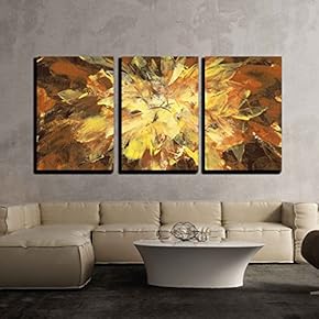 3 Piece Canvas Wall Art - Abstract Backround Handmade Oil Painting on Canvas - Modern Home Art Stretched and Framed Ready to Hang - 16"x24"x3 Panels