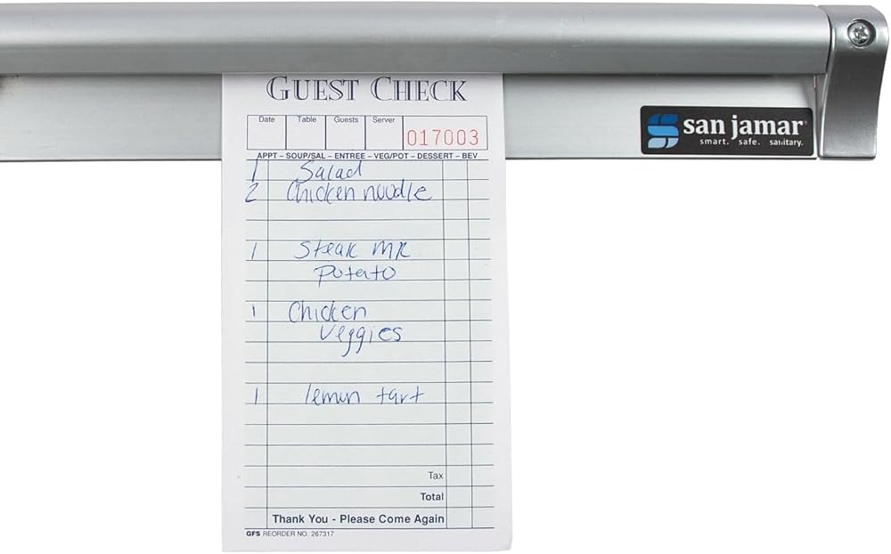 San Jamar CK6530A Anodized Aluminum Slide Check Rack 30" Length