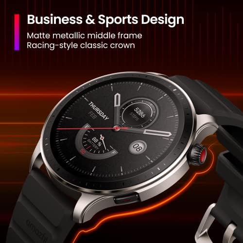 GTR 4 Smartwatch para Teléfono Android Reloj Inteligente de Seguimiento GPS 150 Modos de Deporte Llamadas Telefónicas de Bluetooth Almacenamiento de Música Batería de 14 Días Duración Alexa